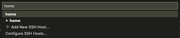 Remote-SSH to home in VS Code