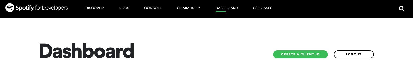 Spotify dashboard