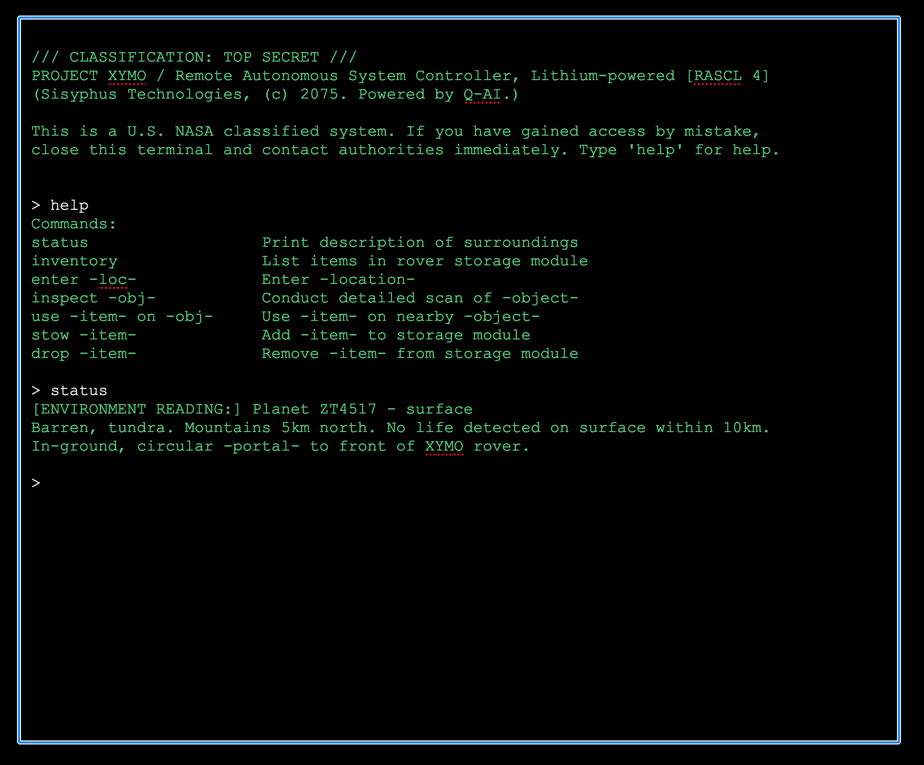 XYMO - Text Adventure Game